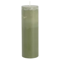 Pilaar kaars stearine donkergroen - h20xd6,8cm