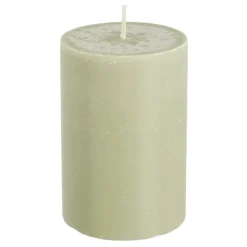 Pilaar kaars stearine lichtgroen - h10xd6,8cm