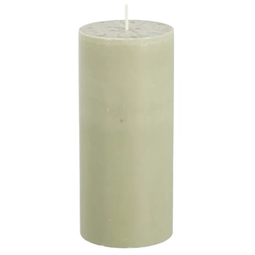 Pilaar kaars stearine lichtgroen - h15xd6,8cm