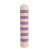 Pilaar kaars stearine licht roze lila - h25xd5cm