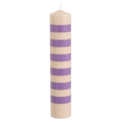 Pilaar kaars stearine licht roze lila - h25xd5cm