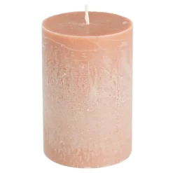 Pilaar kaars stearine roze - h10xd6,8cm