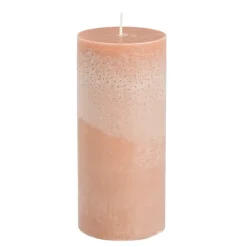 Pilaar kaars stearine roze - h15xd6,8cm