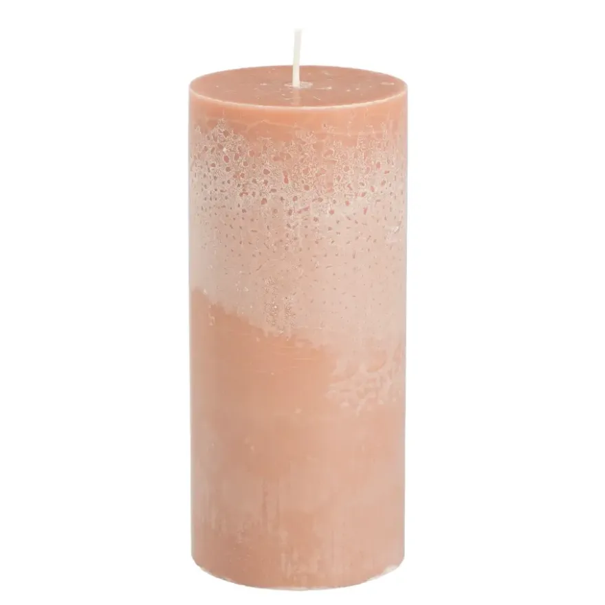 Pilaar kaars stearine roze - h15xd6,8cm