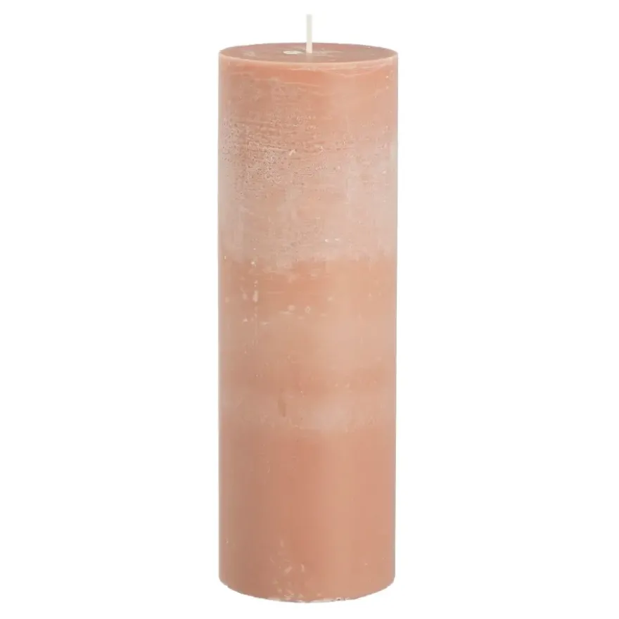 Pilaar kaars stearine roze - h20xd6,8cm