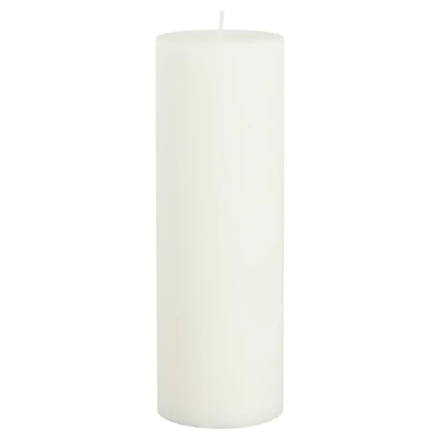 Pilaar kaars stearine wit - h20xd6,8cm