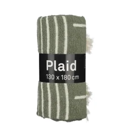 Plaid streep d.groen - l180xb130cm