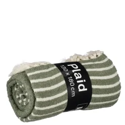 Plaid streep d.groen - l180xb130cm