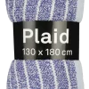 Plaid streep l.blauw - l180xb130cm