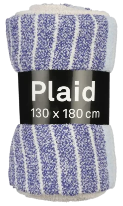 Plaid streep l.blauw - l180xb130cm