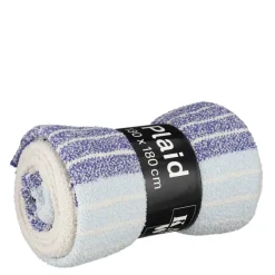 Plaid streep l.blauw - l180xb130cm