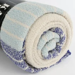 Plaid streep l.blauw - l180xb130cm