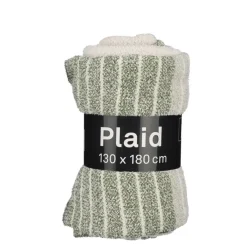 Plaid streep l.groen - l180xb130cm