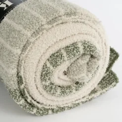 Plaid streep l.groen - l180xb130cm