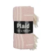 Plaid streep l.roze - l180xb130cm