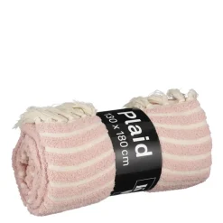 Plaid streep l.roze - l180xb130cm