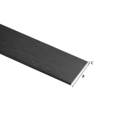 Plat profiel aluminium mat zwart 20x2x1000mm