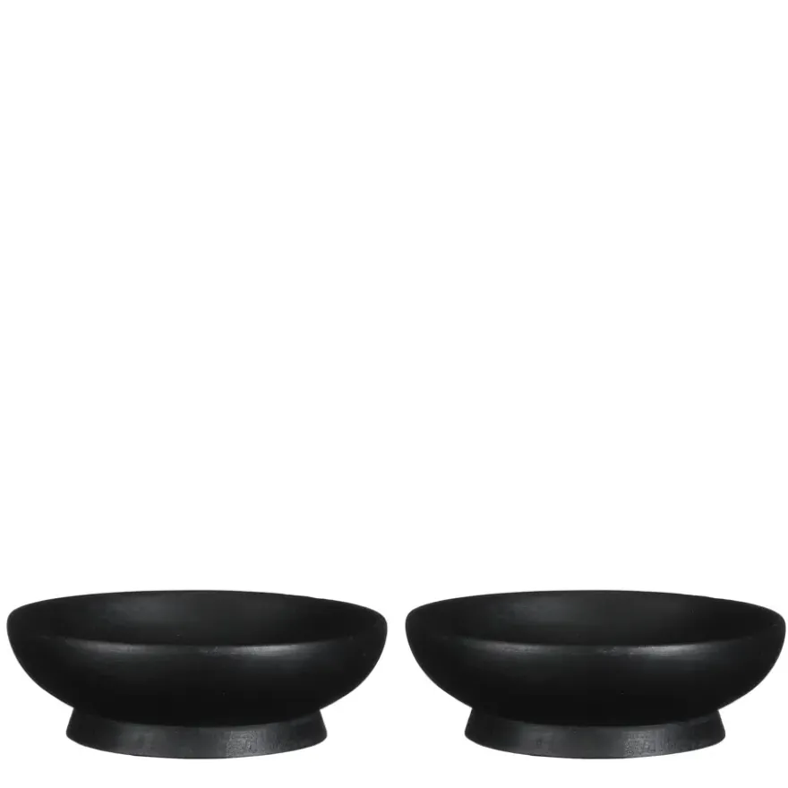 Pompeo Schaal - 2 Stuks - H5 x ø16 cm - Zwart