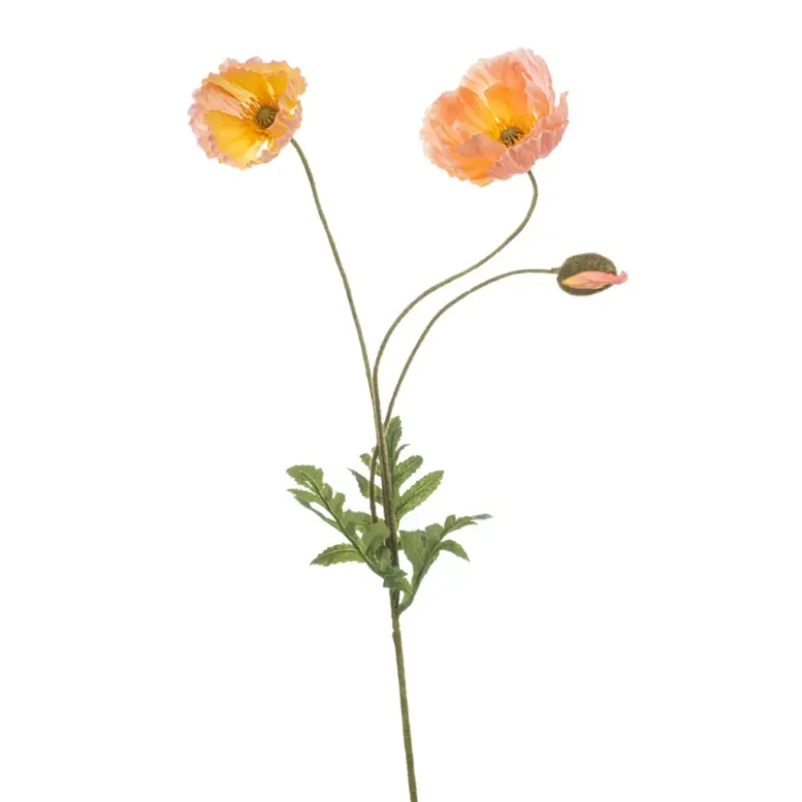Poppy spray perzik 75cm