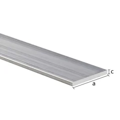 Profiel plat aluminium brut 20x2x2000mm
