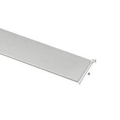 Profiel plat aluminium zilver 30x2x2000mm