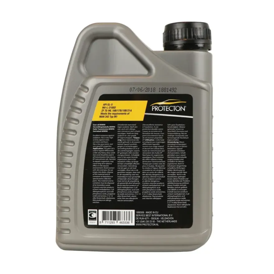 Protecton versnellingsbakolie 80W-90 1 Liter