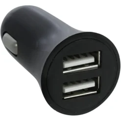 Q-Link Autolader 12V met 2 USB-A zwart