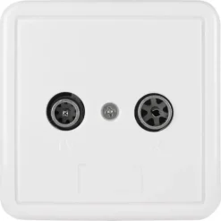 Q-Link coax contactdoos rtv eind/rijgbaar opbouw wit