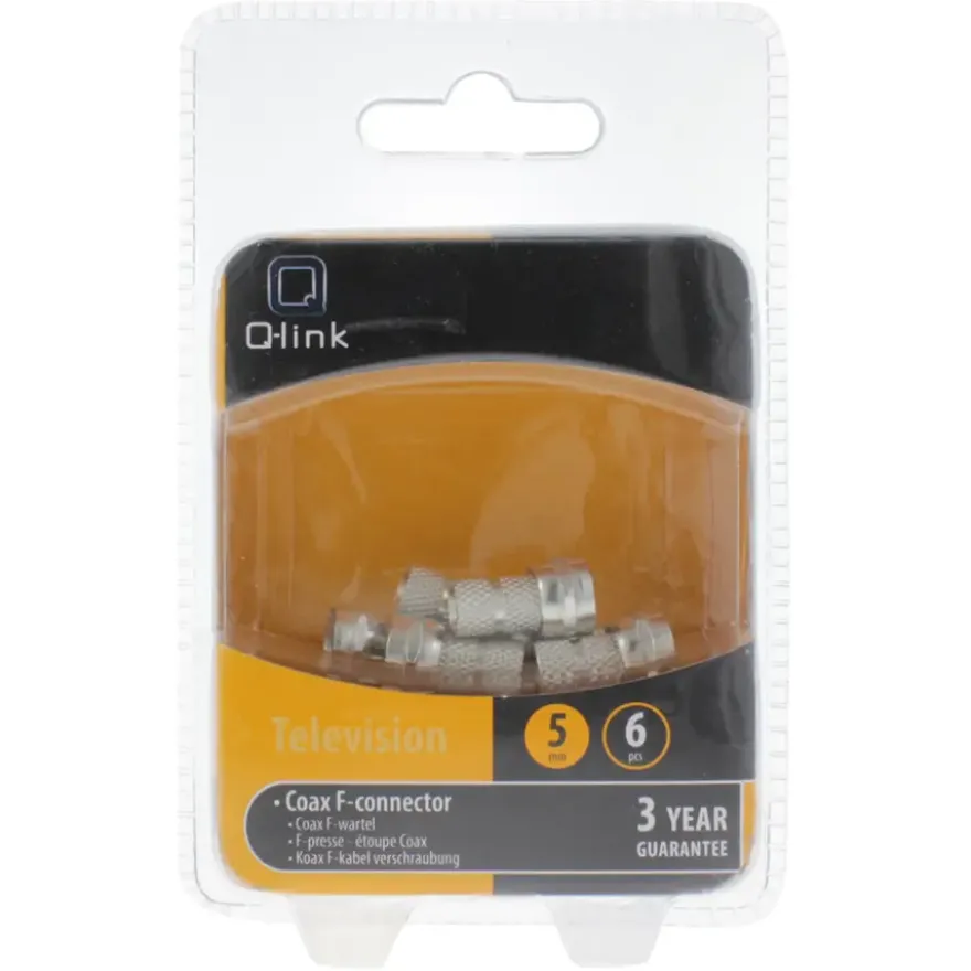 Q-Link coax F-wartel 5mm 6 stuks