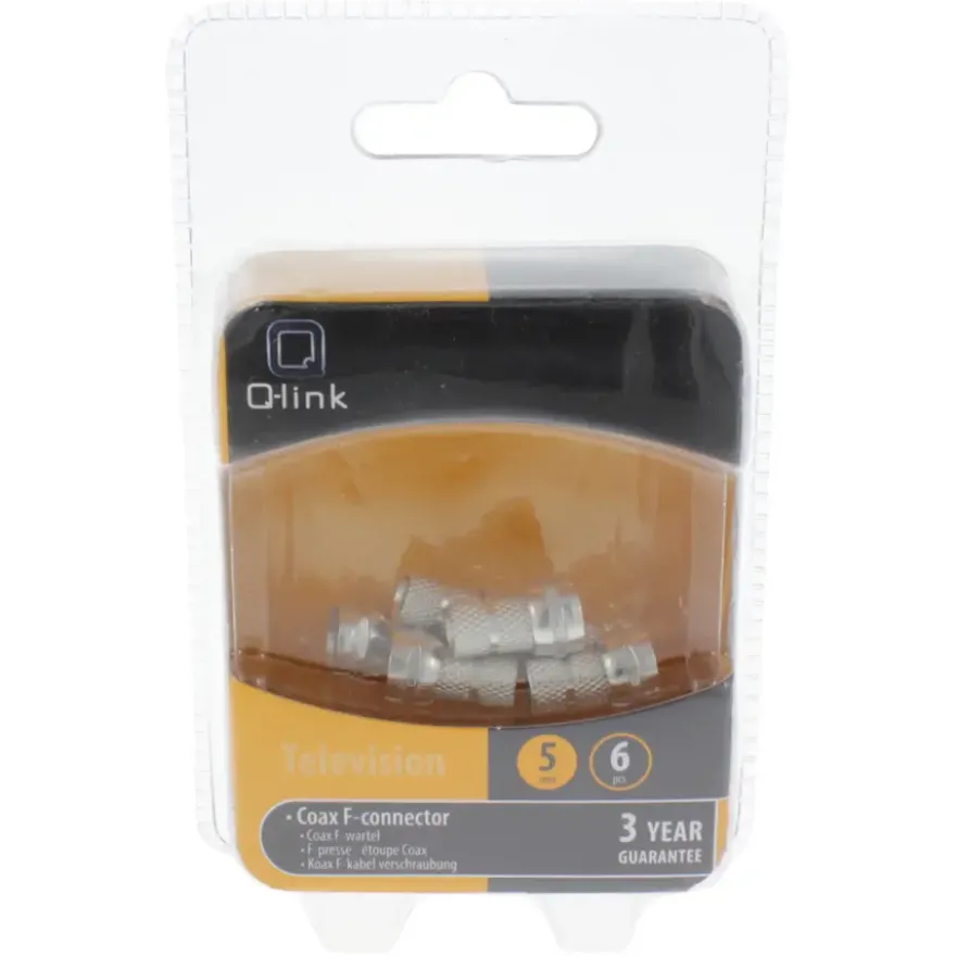 Q-Link coax F-wartel 5mm 6 stuks