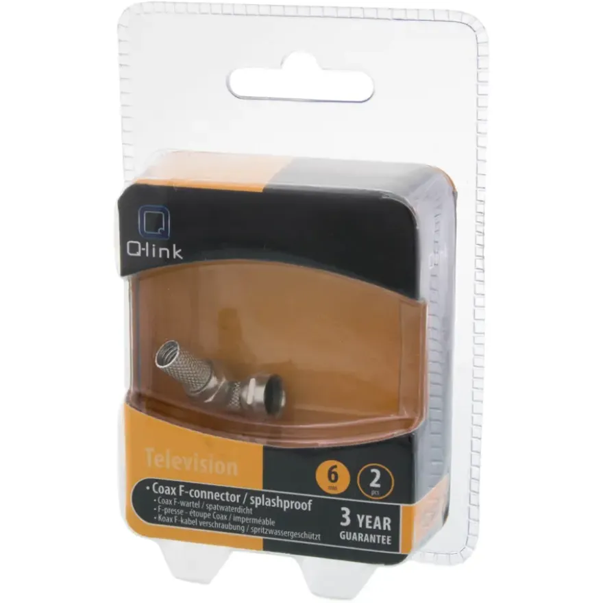 Q-Link coax F-wartel waterdicht 6 mm 2 stuks
