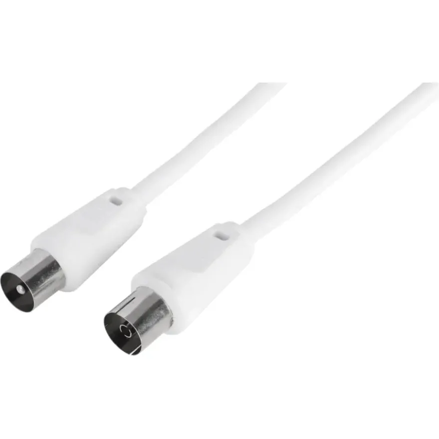 Q-Link coax kabel 3CV2 HF stekker recht 10 meter wit