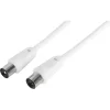 Q-Link coax kabel 3CV2 HF stekker recht 5 meter wit
