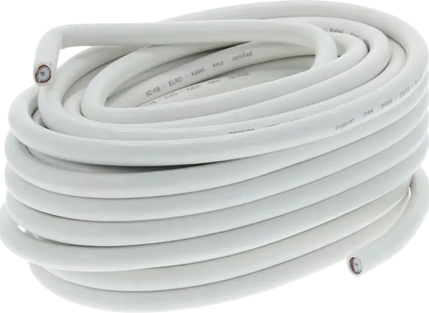 Q-Link coax kabel 20 meter wit kabelkeur
