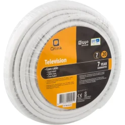 Q-Link coax kabel 20 meter wit kabelkeur