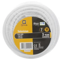 Q-Link coax kabel 10 meter wit kabelkeur