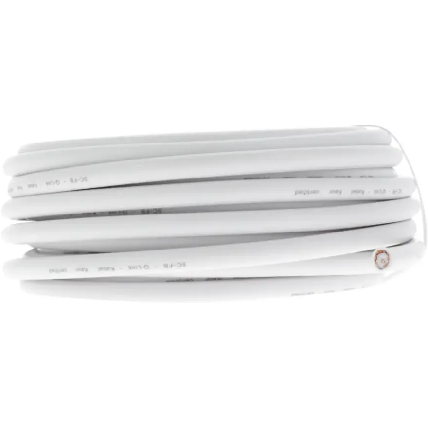 Q-Link coax kabel 10 meter wit kabelkeur