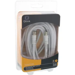 Q-Link coax kabel RG59 met F-connector 5 meter wit