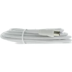 Q-Link coax kabel stekker recht 5 meter wit kabelkeur
