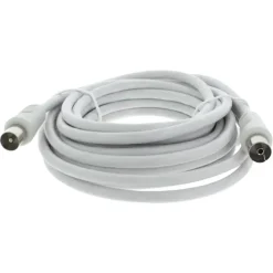 Q-Link coax kabel stekker recht 5 meter wit kabelkeur