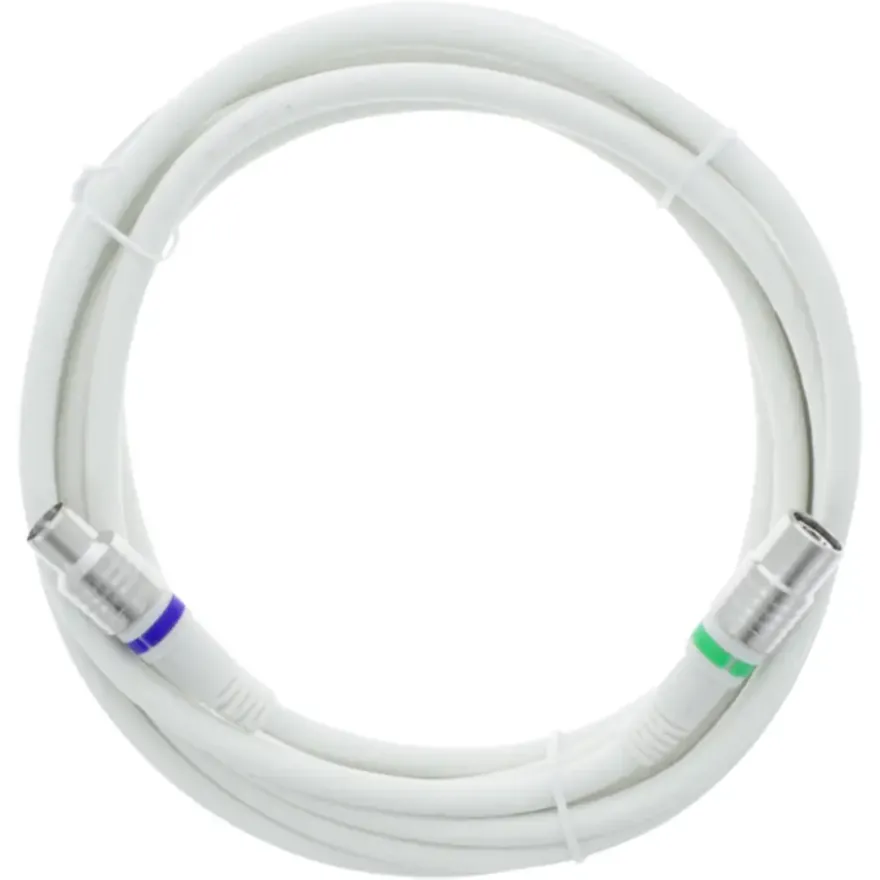 Q-Link coax kabel stekker recht 3 meter wit kabelkeur