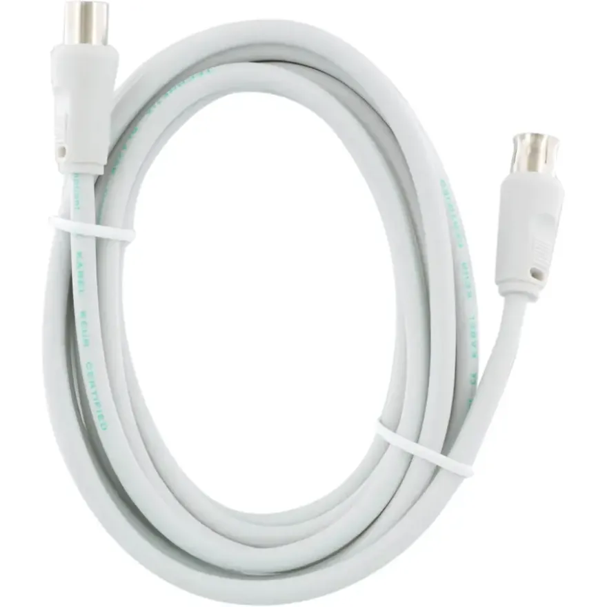 Q-Link coax kabel stekker recht 3 meter wit kabelkeur
