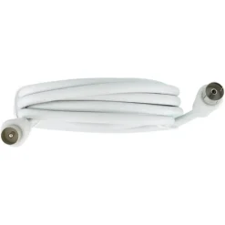 Q-Link coax kabel stekker recht 3 meter wit kabelkeur