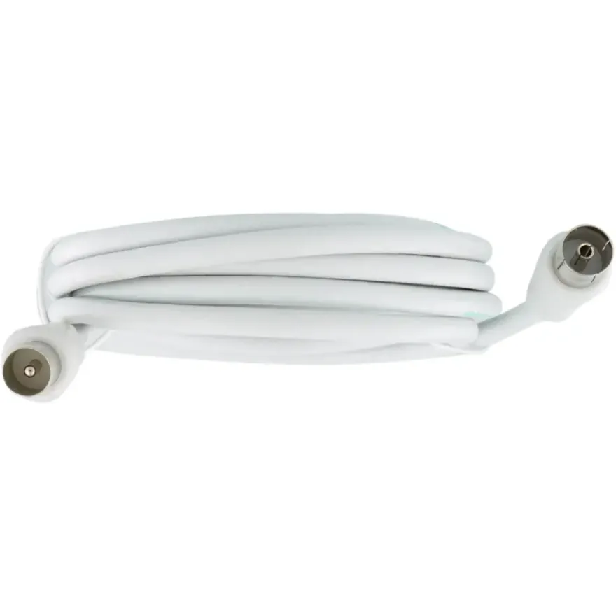 Q-Link coax kabel stekker recht 3 meter wit kabelkeur