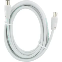 Q-Link coax kabel stekker recht 3 meter wit kabelkeur