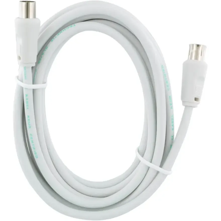 Q-Link coax kabel stekker recht 3 meter wit kabelkeur