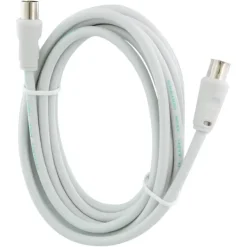 Q-Link coax kabel stekker recht 3 meter wit kabelkeur