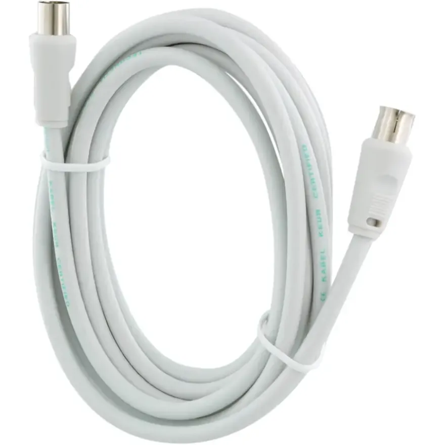 Q-Link coax kabel stekker recht 3 meter wit kabelkeur