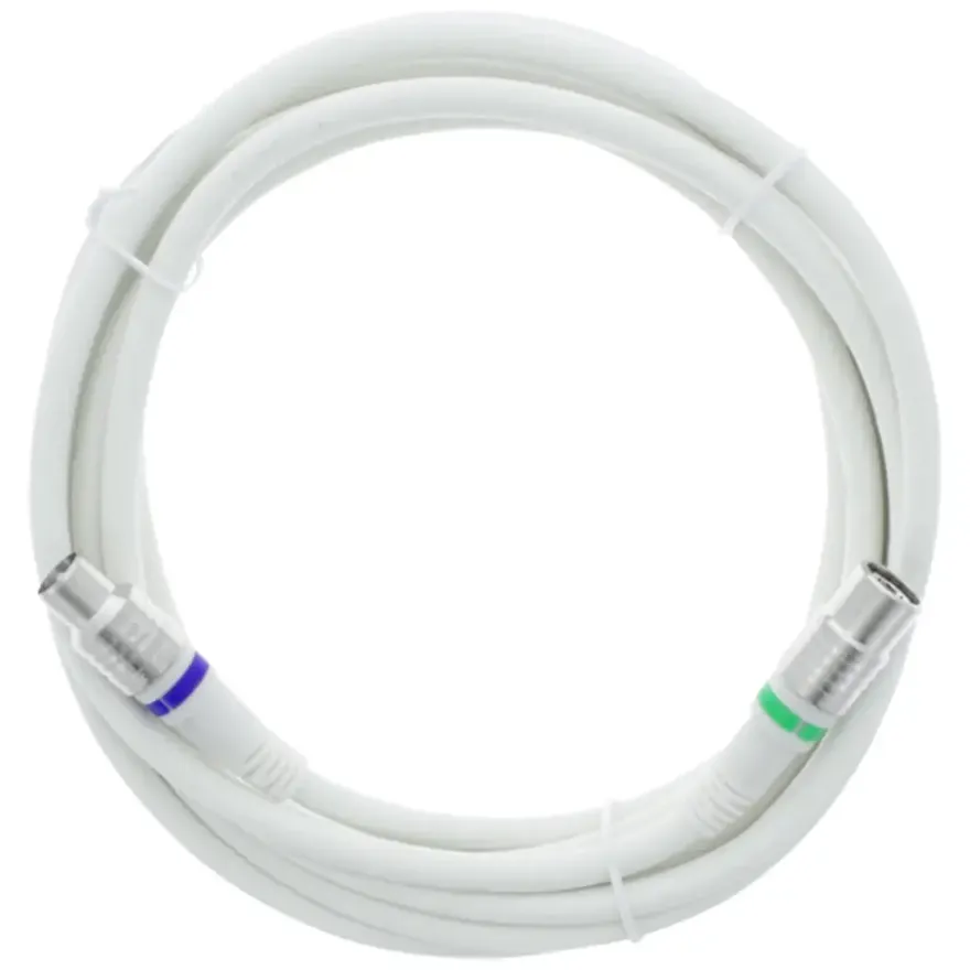 Q-Link coax kabel stekker recht 3 meter wit kabelkeur