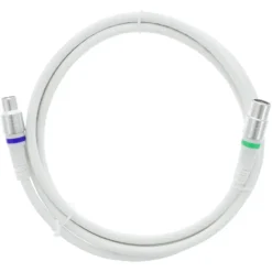 Q-Link coax kabel stekker recht 1.5 meter wit kabelkeur